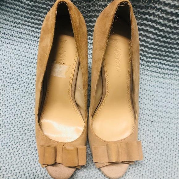 Brand new tan suede peep toes - Picture 5 of 6